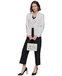 Karl Lagerfeld Paris Women's Peak-Lapel Faux-Double-Breasted Jacket