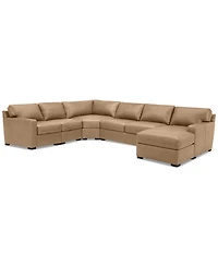 Radley 148" 5-Pc. Leather Wedge Modular Chase Sectional, Created for Macy's