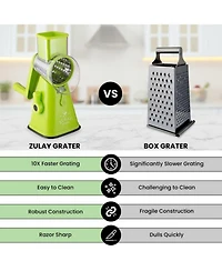 Zulay Kitchen Manual Rotary Cheese Grater With 3 Interchangeable Blades