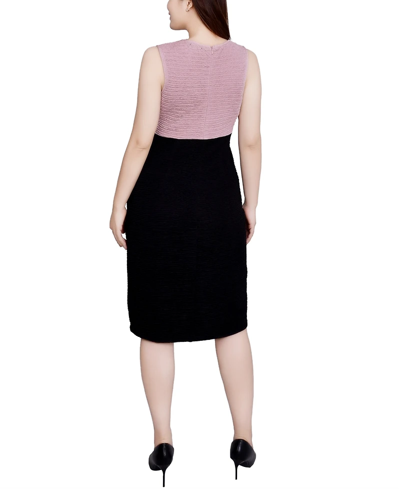 Ny Collection Petite Lace-Detail 2 Piece Textured Knit Dress Set