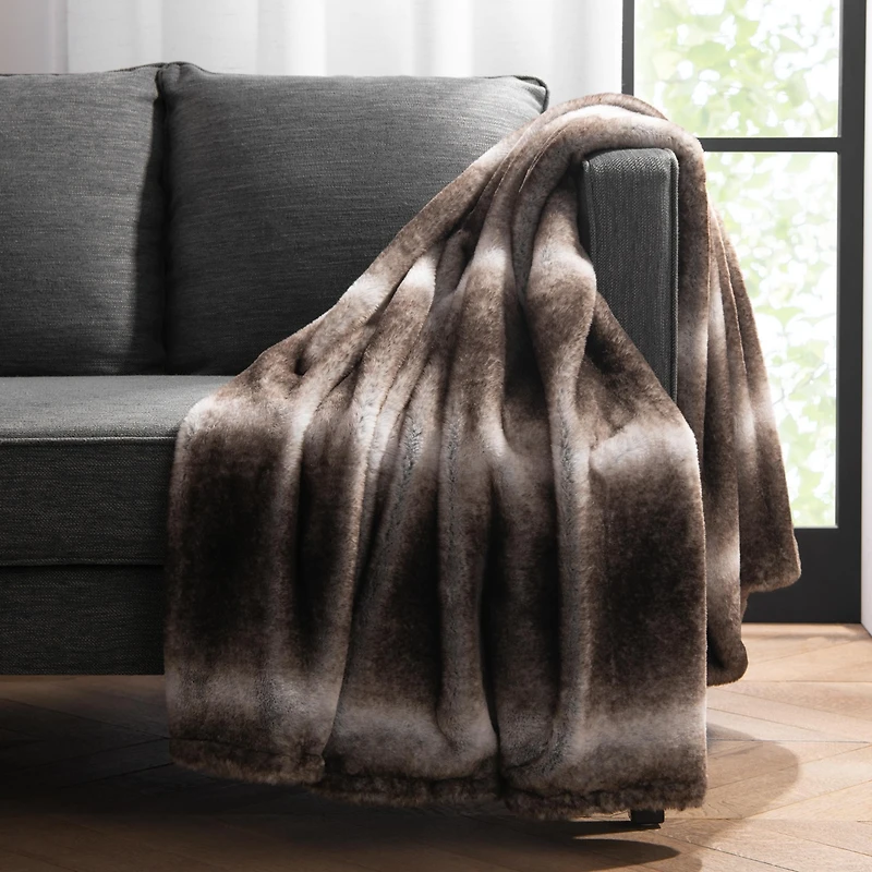 Aston & Arden Bronze Moon Faux Fur Throw Blanket, Soft, Furry Texture, Oversized Throw, 50x70, with Premium Gift Box
