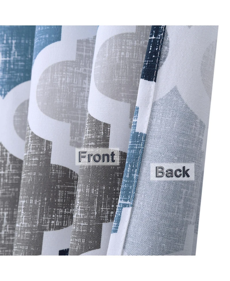 Caromio Quatrefoil Print Cotton Blend Fabric Shower Curtain, 72" x 72"