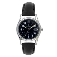 Peugeot Women s Black Nurses Sport Calendar Wrist Watch with Black Leather Strap