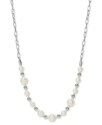 Ajoa by Nadri Silver-Tone Imitation Pearl Statement Necklace, 16" + 2" extender
