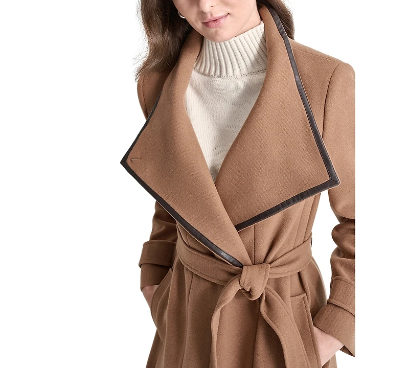 Dkny Women's Belted Wing-Collar Maxi Coat