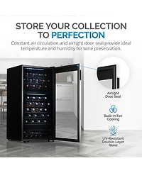 Newair Freestanding Bottle Dual Zone Compressor Wine Fridge with Low-Vibration Ultra-Quiet Inverter Compressor