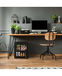 Newair 60 Can Beverage Fridge with Glass Door, Small Freestanding Mini Fridge in Black, Perfect for Beer, Snacks or Soda