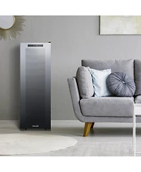 Newair Shadow Series Wine Cooler Refrigerator 56 Bottles Dual Temperature Zones, Freestanding Mirrored Wine and Beverage Fridge with Double-Layer Temp