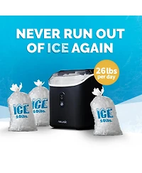 Newair 26 lbs. Nugget Countertop Ice Maker in Black