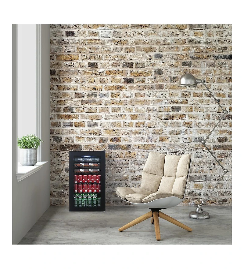 Newair 126 Can Freestanding Beverage Fridge in Onyx Black with Adjustable Shelves