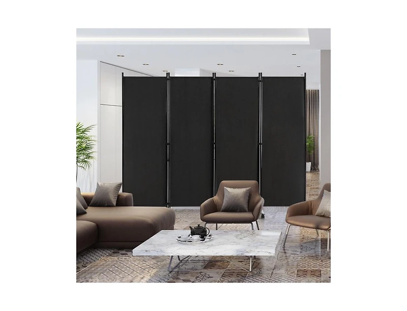 Slickblue 4-Panel Folding Room Divider 6 Feet Rolling Privacy Screen with Lockable Wheels
