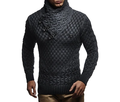 Leif Nelson Men's Chunky Knit Pullover Sweater