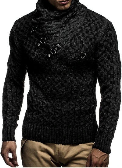 Leif Nelson Men's Chunky Knit Pullover Sweater