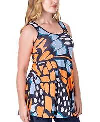 24seven Comfort Apparel Casual Print Scoop Neck Tank Top