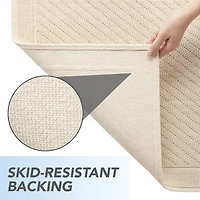 Host & Home Cotton Bath Rug, Stylish Textured Woven Design, Slip Resistant Backing, 5 Color Options, 2-Piece Set - 17x24 20x32
