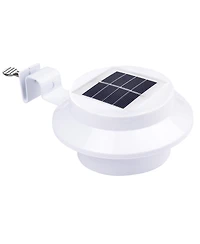 Outdoor 3 Led Solar Power Garden Gutter Light IP44 Cool White Yard Doorway Fence Lamp with Bracket