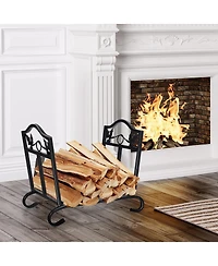 Slickblue Foldable Firewood Log Rack Steel Wood Storage Holder
