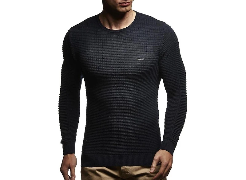 Leif Nelson Men's Sweater Pullover Hoodie Basic Crew Neck Sweatshirt Longsleeve Slim Fit