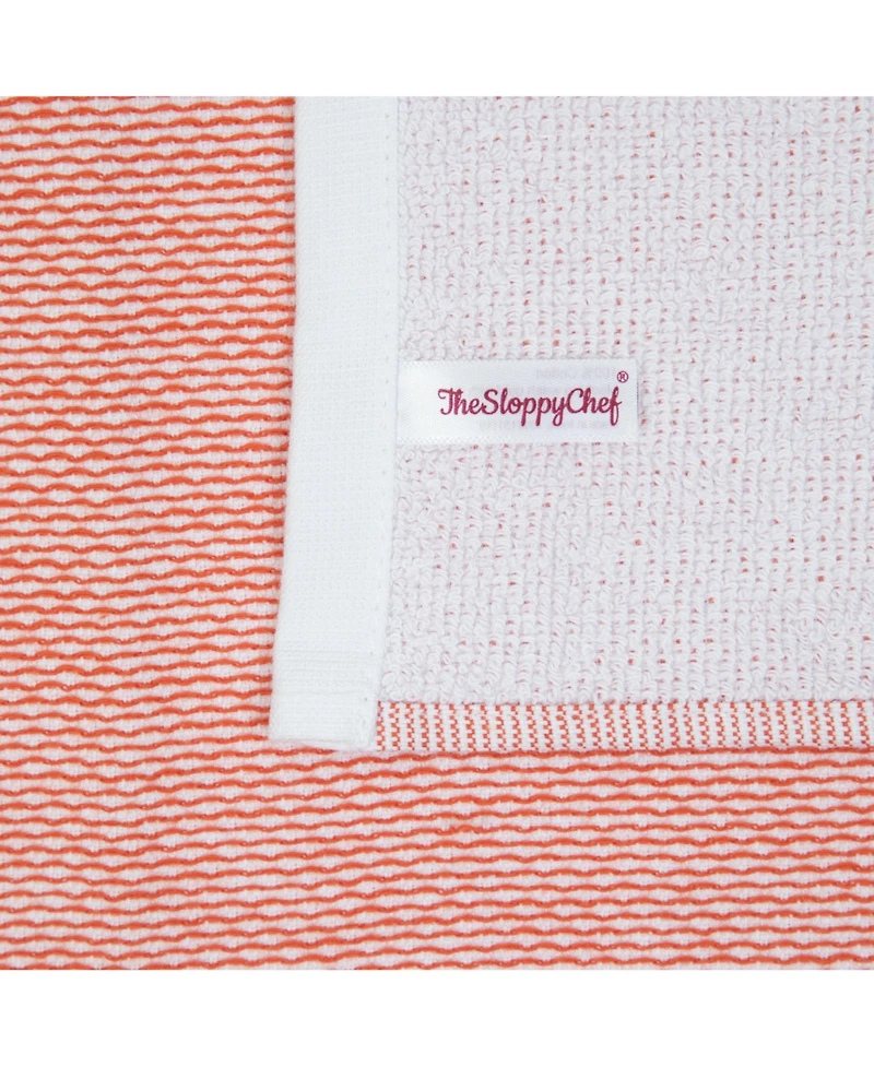 Sloppy Chef Premium Weave Yarn Dyed Kitchen Towels (Pack of 6), 100% Cotton, 16 x 26