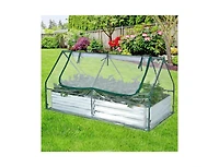 Slickblue Galvanized Raised Garden Bed with Greenhouse