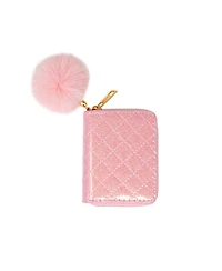 Tiny Treats + Zomi Gems Girls Sparkle Quilted Wallet, Pink Lemonade