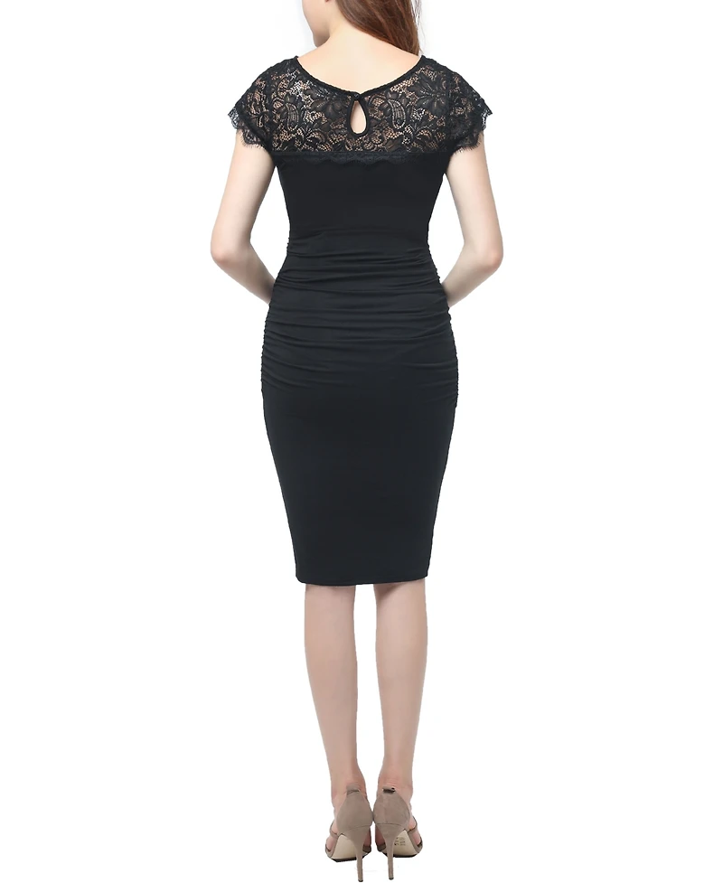 kimi + kai Maternity Lace Trim Bodycon Dress
