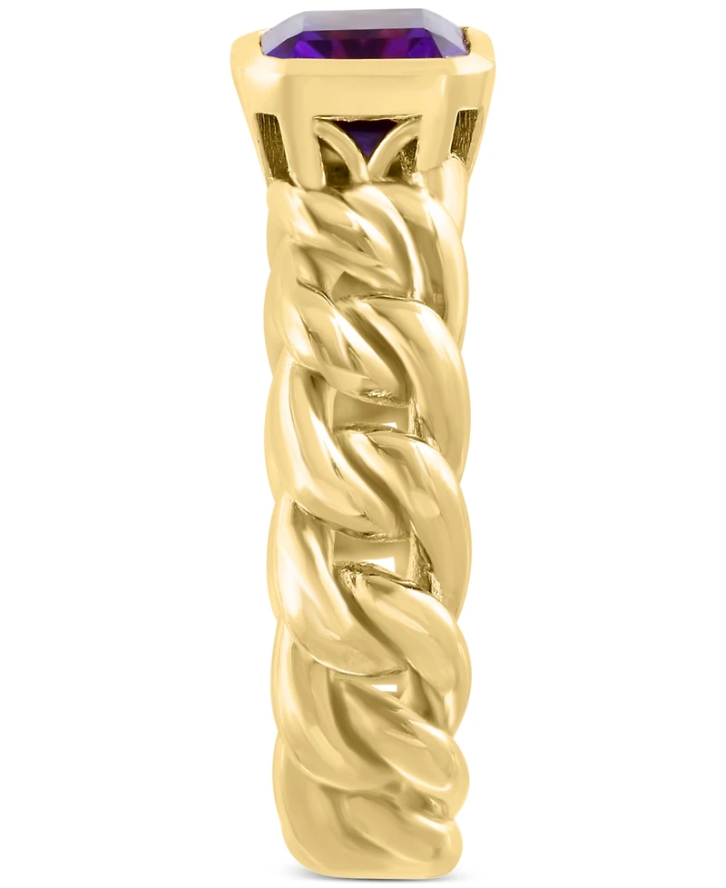 Effy Amethyst Chain Link Statement Ring (1-3/8 ct. t.w.) in Gold-Plated Sterling Silver