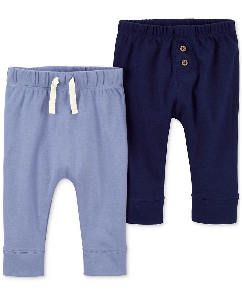 Carter's Baby Boys and Baby Girls Pull On Cotton Pants, Pack of 2