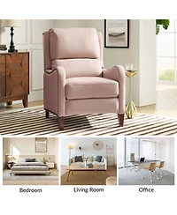Leather Pushback Recliner chair with Adjustable Backrest for Livingroom