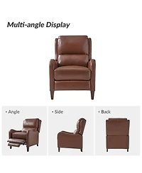 Leather Pushback Recliner chair with Adjustable Backrest for Livingroom