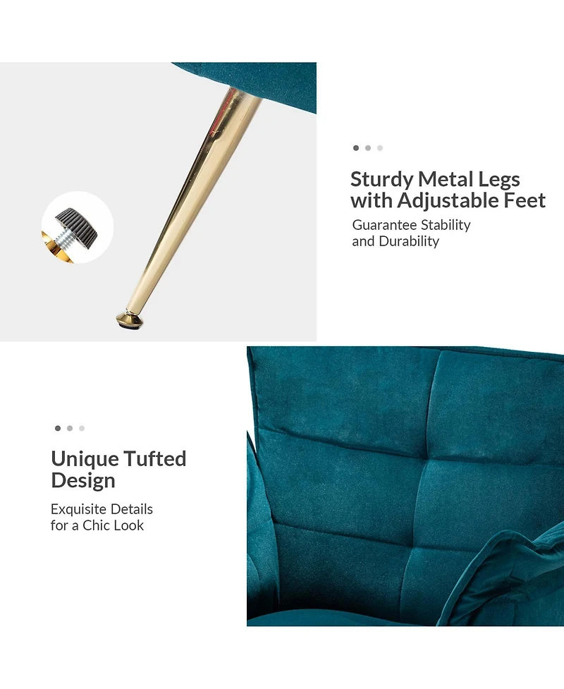 Velvet Accent Chair with Gold Legs for Living Room Bedroom