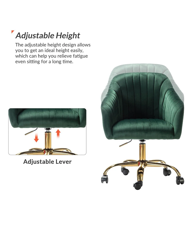 Velvet Home Office Desk Chair Height Adjustable