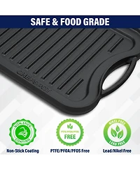 Chefspot Preseasoned Cast Iron Reversible Griddle Plate Pan - 20"