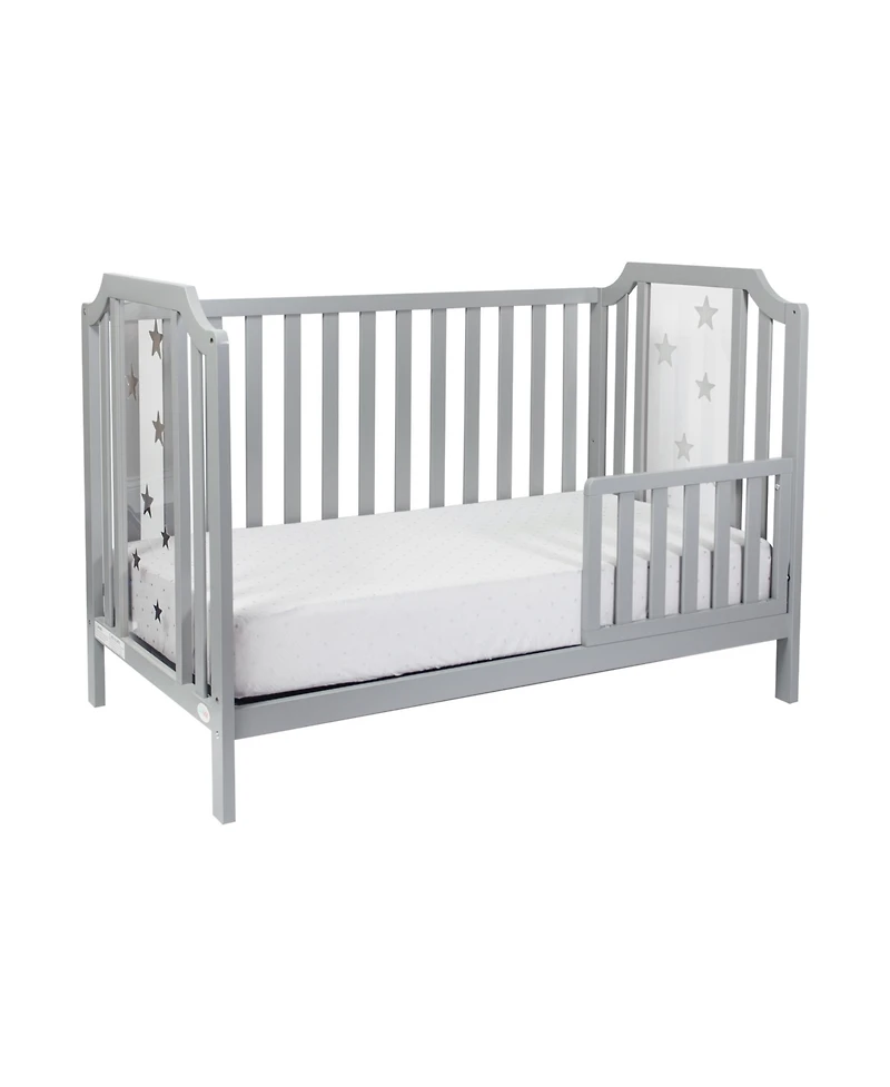 Suite Bebe Celeste 3-in-1 Convertible Acrylic Island Crib Light Gray
