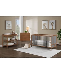 Suite Bebe Pixie Finn 3-in-1 Convertible Crib in Walnut/Charcoal