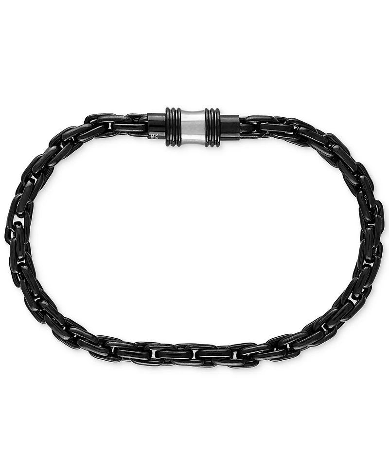 Esquire Men's Jewelry Elongated Oval Link Chain Bracelet in Stainless Steel, Created for Macy's