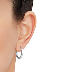 Polished Thin Tube Hoop Earrings (3mm) 14k Gold (18mm)