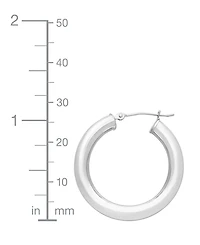Polished Tube Hoop Earrings 14k Gold (25mm)