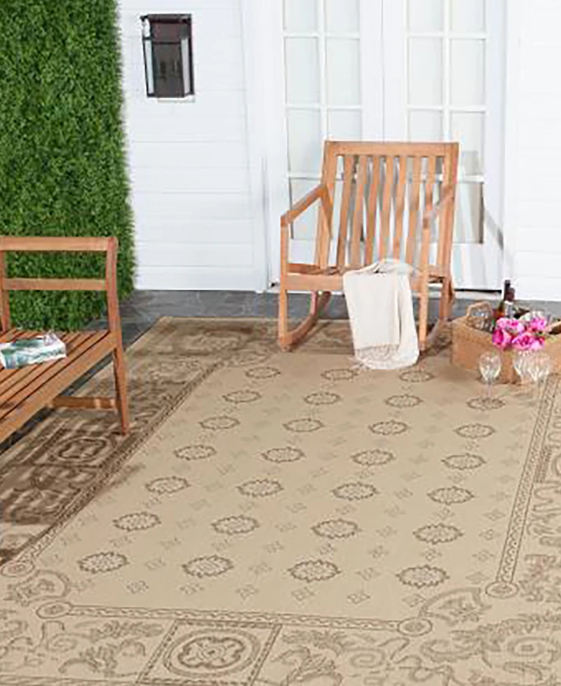 Safavieh Courtyard CY1356 Natural and Brown 8' x 11' Outdoor Area Rug