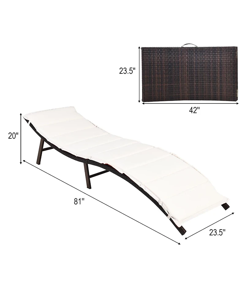 Vebreda 2 Pieces Folding Patio Lounger Chair
