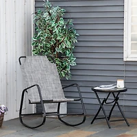 Outsunny Garden Rocking Chair, Patio Sling Fabric Single Rocker,