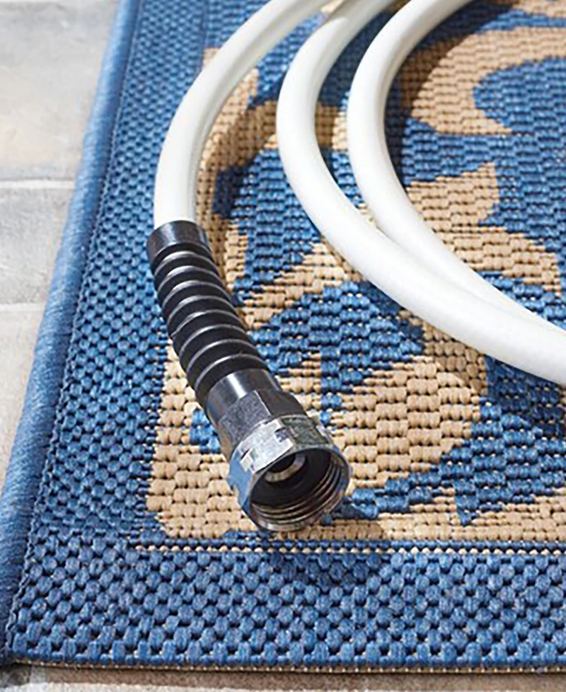 Safavieh Courtyard CY3416 Blue and Natural 5'3" x 7'7" Outdoor Area Rug