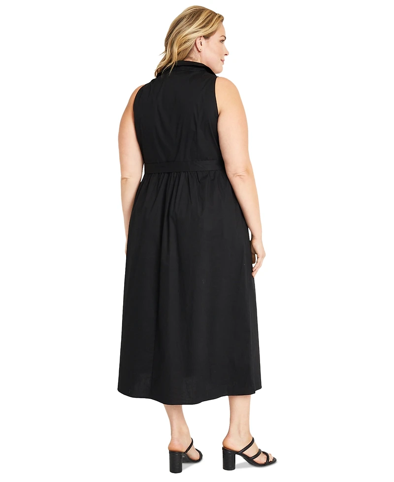 Maggy London Plus Size Belted Shirtdress