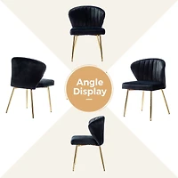 Aruna Velvet Side Chair with Metal Legs