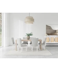 Catriona 7pc Dining Set (Rectangular Dining Table & 6 Upholstered Side Chairs), Created for Macy's