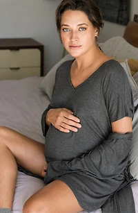 Hatch Collection Essential Maternity Hospital Gift Set-Includes Robe, Nightgown + Socks