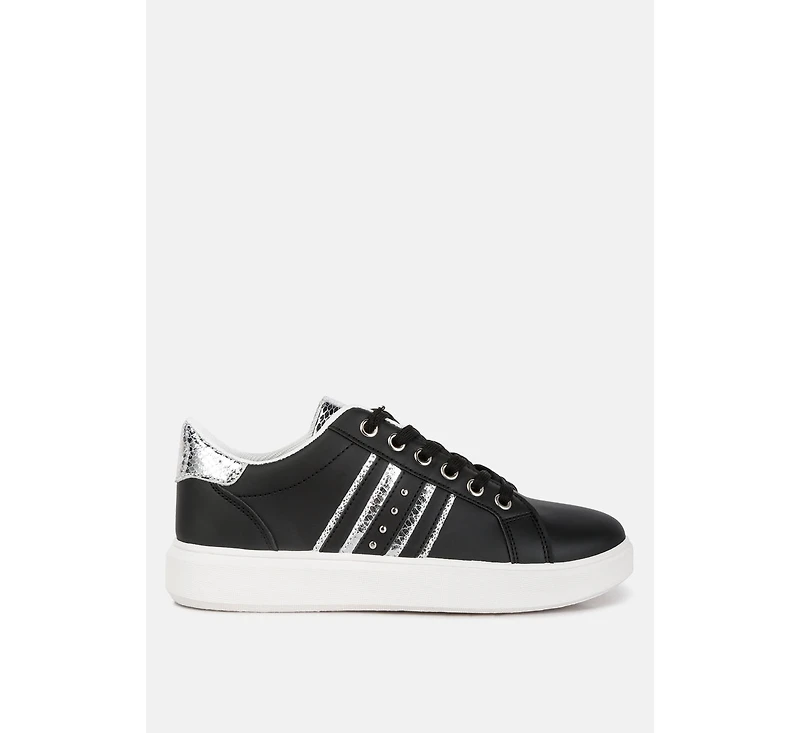 London Rag Claude Faux Leather Back Panel Detail Sneakers