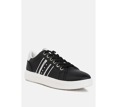 London Rag Claude Faux Leather Back Panel Detail Sneakers