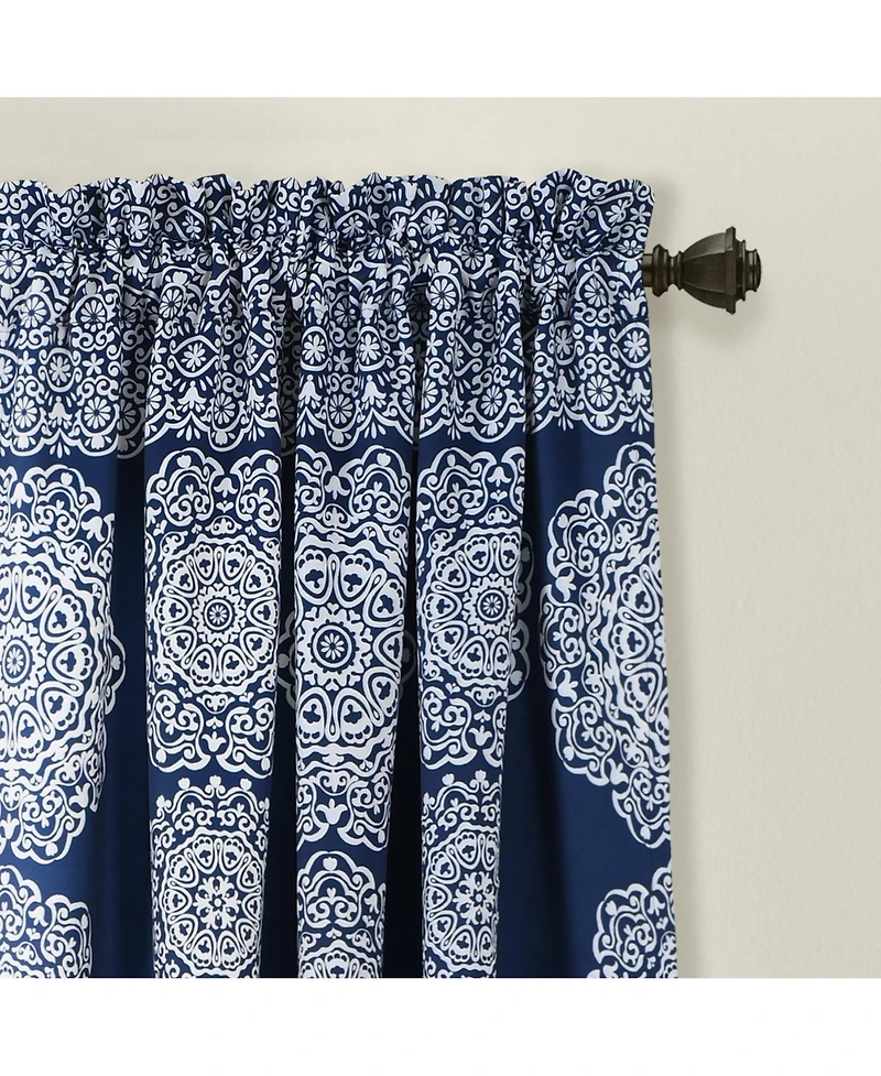 Lush Decor Stripe Medallion Light Filtering Window Curtain Panels