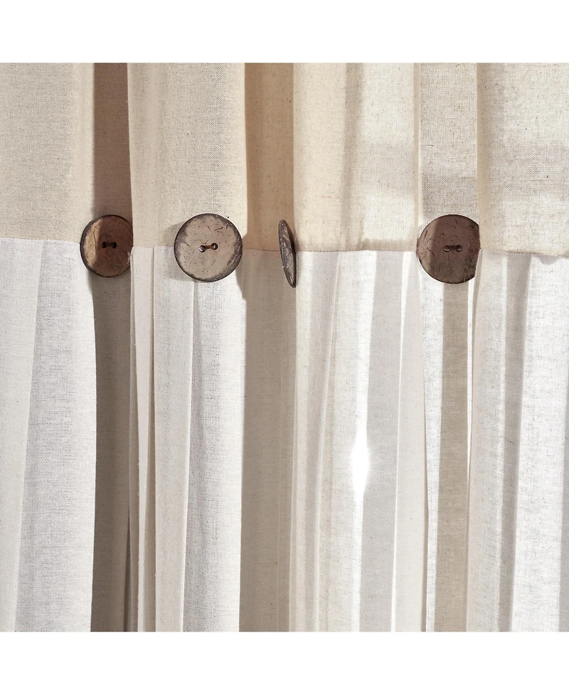 Lush Decor Linen Button Window Curtain Panels